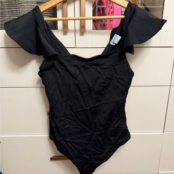 Hill House Black Ruffle Sleeve Swimsuit - Picture 4 of 6